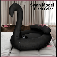 Canapé gonflable en PVC floqué de haute qualité en forme de cygne, tapis d'amour, support multi-positions, mobilier BDSM, jouet sexuel féminin