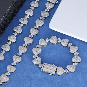 Wholesale Factory Fully Flooded <b>Set</b> 925 Silver 15mm Dollar Sign Money Bag Moissanite Heavy 24K Electroplated Custom Jewelry B2Bs - Product Image 4