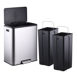 40L tái chế miễn phí thường vụ hộ gia đình thép không gỉ Thùng rác <span class=keywords><strong>bin</strong></span> với nắp nhựa chân đạp Thùng rác có thể cho phòng tắm wbs111 - Product Image 1