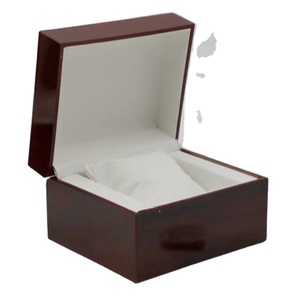 Glossy Red Đồng hồ duy nhất Vòng đeo tay Hiển thị hộp lưu trữ trường hợp Organizer Chất lượng gỗ sơn mài trường hợp - Product Image 3