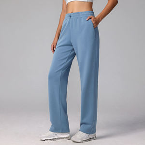 Pantalones Deportivos Anchos de Forro Polar Suave de 300 g/m² para Otoño e Invierno, Pantalones Deportivos Holgados para <span class=keywords><strong>Mujer</strong></span>, Pantalones de Chándal Personalizados de Modal para <span class=keywords><strong>Mujer</strong></span> - Product Image 2