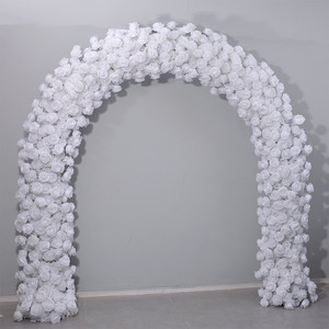 Soporte de marco de flores curvo romántico para despedida de soltera, compromiso y fondo de fotomatón - Product Image 4