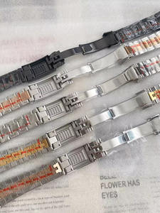 Accessori per orologi, cinturino in acciaio, fibbia, 316L nero verde acqua fantasma 20mm tinta unita acciaio pieghevole catena orologio - Product Image 5