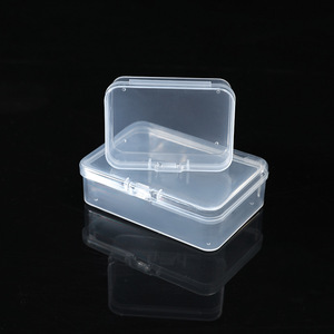 Boîte de rangement rectangulaire transparente en plastique, couvercle rabattable de 10.5cm, pour cartes et petits objets, organisateur de bureau, matériau PP - Product Image 3