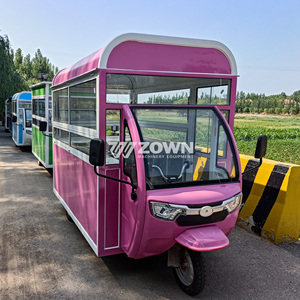 Camion de cuisine mobile électrique rose à trois roues avec cabine fermée et fenêtre de service - Product Image 6