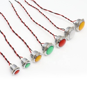 Đèn Báo Kim Loại 12/16/19/22Mm Có Dây Nguồn LED Đèn Tín Hiệu IP65 Chống Nước Nhỏ Thông Thường 3-6V 12-24V 220V - Product Image 1