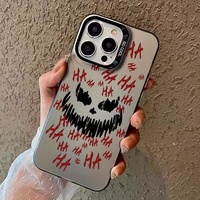 Coque de téléphone noire en matériau Imd 16 Pro Max 11 12 13 Pro Coque de téléphone à motifs d'un visage sombre terrifiant Coque de téléphone antichoc