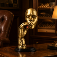 Statue décorative Art Déco dorée en résine, représentant une main tenant un cigare, pour bar à cigares, décoration de table, cadeau de mariage, pour homme, bar à domicile