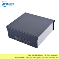 Boîtier de haut-parleur vide de bonne qualité pour appareil électronique, boîtier métallique DIY, boîte de projet de bureau, boîte de jonction DIY en métal 200*200*80mm