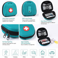 Trousse de premiers secours portable, mini-boîte d'urgence à coque rigide pour le camping en plein air, la randonnée, le bureau, la voiture, la maison, les voyages
