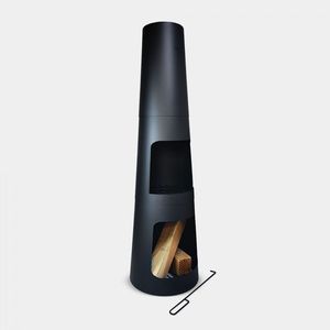 Cheminée en acier noire pour jardin, idéale pour les fêtes de famille, patio et jardin - Nouveauté pour les fournitures de jardin - Product Image 2