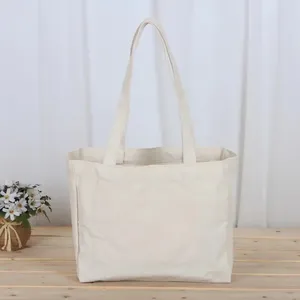 Eco Friendly Wholesale Custom Logo Size Plain Blank Cotton Canvas Bag Shoulder Shopping Tote Packing Bags