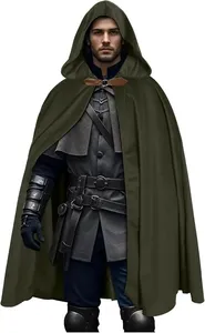 Mantello con Cappuccio in Velluto di Poliestere per Uomo, Stile Medievale - <span class=keywords><strong>Costume</strong></span> da Mago Vintage per <span class=keywords><strong>Halloween</strong></span> - Product Image 2