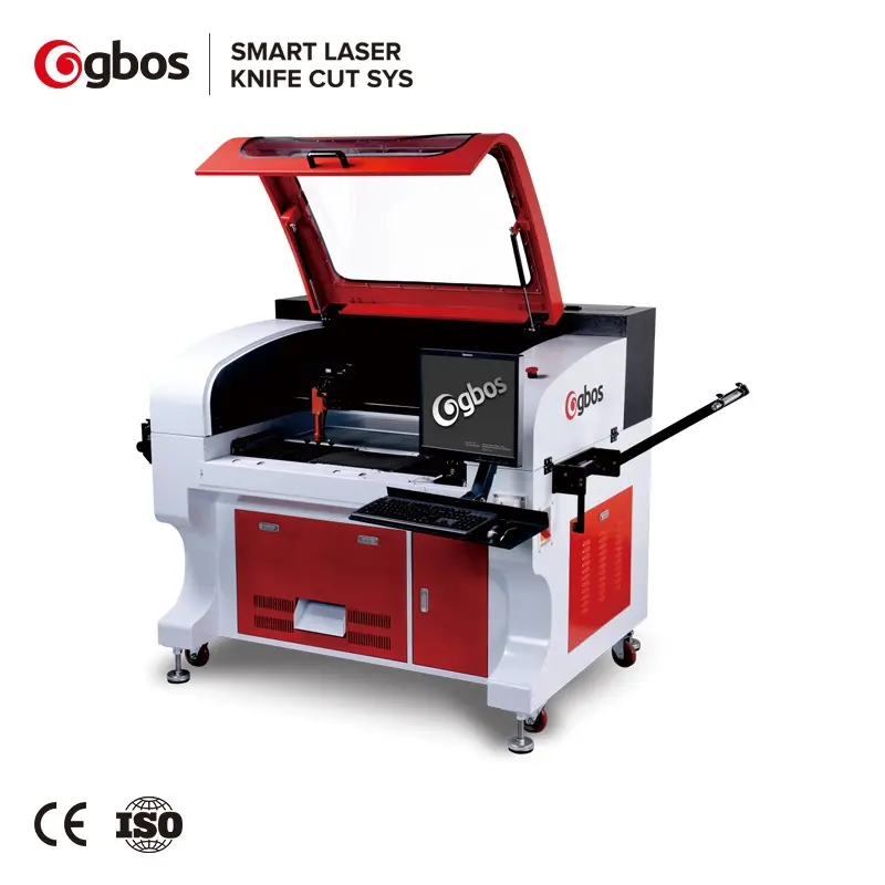 Gbos câmera ccd de alta qualidade 90w, rolo de máquina de corte com laser de co2 para alimentação automática e design de logotipo