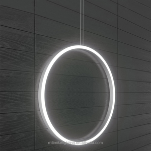 Elegante colgante decorativo Circular LED luces colgantes diámetro 450mm Fondo interior nórdico pared lineal lámparas de bucle suspendido - Product Image 1