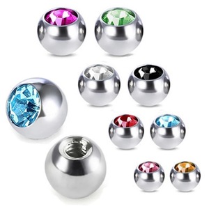 Bolas de repuesto de 14G y 5MM, bola de acero quirúrgico roscada, barra Industrial para lengua, pezón, ombligo, Piercing, <span class=keywords><strong>piezas</strong></span> de anillos - Product Image 2