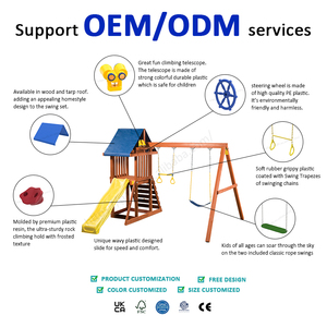 ชุดชิงช้าไม้สำหรับเด็กเล่นกลางแจ้ง เหมาะสำหรับสวน โรงเรียนอนุบาล และสนามเด็กเล่นในบ้าน - Product Image 4