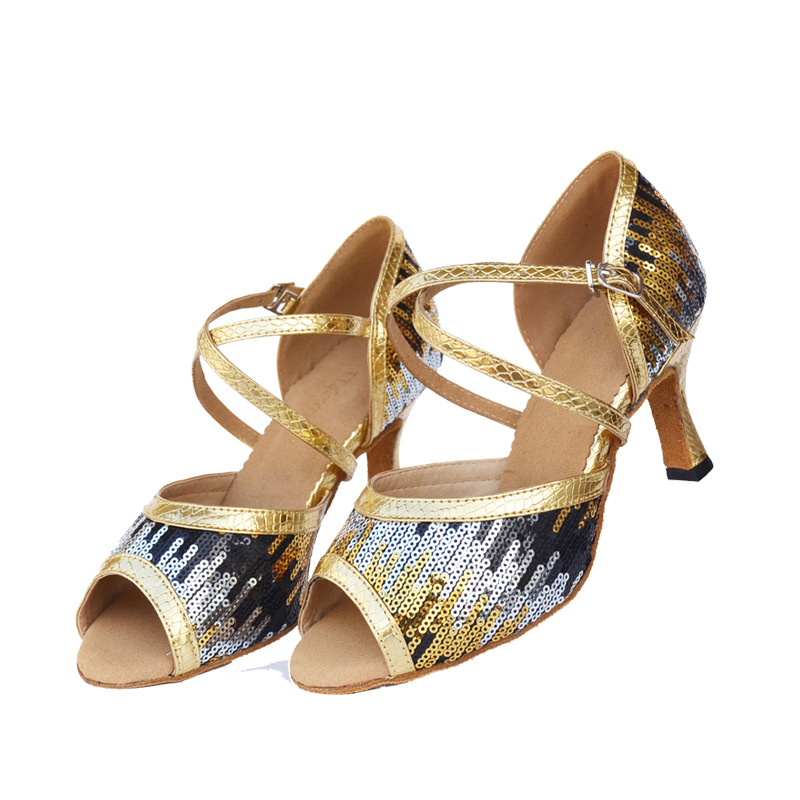 Women's High Heel Latin Dance Shoes Tango Soft Bottom 5/7cm Girls Salsa Ballroom Shoes