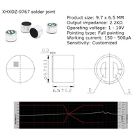 Microphone à jonction de soudure 9765, microphone omnidirectionnel, capsule de microphone à condensateur électret 9,7x6,5 mm pour tablettes, écouteurs, casques