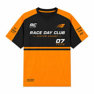 Custom Printed Race Day Club Graphic T Shirt Two Tone Color Block Motor Racing Team Fan <b>Tshirt</b> For Pit Crew - Product Image 4