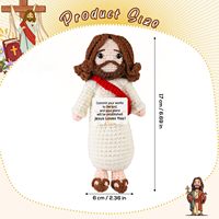Poupée Jésus tricotée à la main avec carte cadeau au Crochet chrétien pour la foi Noël Pâques célébrations religieuses décor de vacances