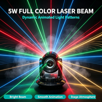 Luz Láser RGB de 5W con Cabezal Móvil, Animación, DMX512, Sistema Inteligente Activo, Luz Láser para Escenario, Bodas, DJ, Discotecas, Fiestas