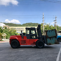 Chariot élévateur diesel lourd CPCD150 de 15 tonnes avec cabine climatisée et déplaceur latéral en option pour l'industrie lourde