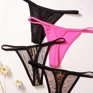 String en maille léopard grande taille 4 couleurs - Taille nouée, taille basse, sous-vêtements de yoga sans couture, culottes de sport invisibles pour femmes - Product Image 5