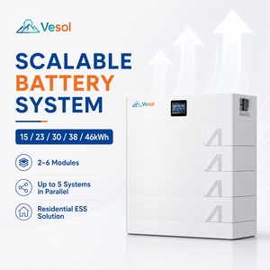 Batterie lithium haute tension empilée de 15 kWh, 23 kWh, 30 kWh, 38 kWh, 46 kWh pour système de stockage d'énergie résidentiel (ESS) et alimentation de secours solaire - Product Image 6