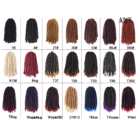 Ekstensi Rambut Kepang Sintetis Spring Twist Pre-Looped Crochet Braids Pendek untuk Wanita dan Remaja Putri 8 Inch 50g