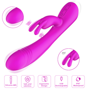 Vibratore da donna con 10 modalità di vibrazione con doppio motore USB prodotti da massaggio in Silicone coniglio giocattolo del sesso impermeabile - Product Image 5