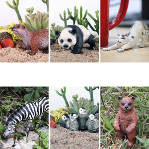 Simulación Animal <span class=keywords><strong>3D</strong></span> modelo salvaje sólido plástico jirafa elefante rinoceronte oso marrón Tigre León leopardo caballo juguete artesanía personalizada - Product Image 2