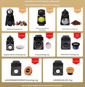 Machine à café expresso semi-automatique italienne intelligente 19 bars, certifiée ETL/CE, compatible capsules Dolce Gusto, pour 4 tasses, usage domestique - Product Image 5