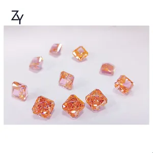 ZHUANGYEE оранжево-зеленый круглый бриллиантовый ростом синтетические алмазные камни 1,0 карат свободный драгоценный камень с цирконом