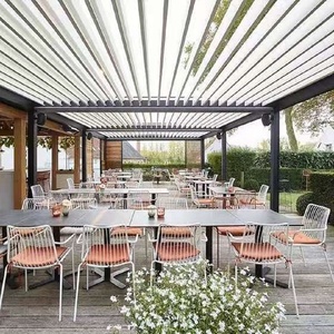 2-20% de réduction gazebo à louvre motorisé extérieur pavillon en métal auvent arrière-cour découverte pergola attachée qui s'ouvre et se ferme - Product Image 4