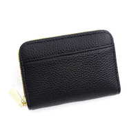 Porte-cartes en cuir PU grain litchi, style accordéon, grande capacité, double fonction (porte-monnaie et porte-documents), design minimaliste