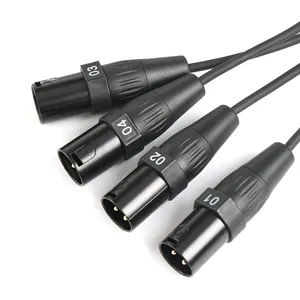 New Design Network Converter DMX RJ45 CAT6 Female To 4 3 Pin XLR Male Connectors Cable Audio Adaptor Signal Extender Splitter