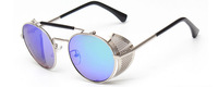 Lunettes de soleil classiques GWTNN pour hommes et femmes, style steampunk, verres noirs transparents, monture en métal, anti-reflets, attribut optique