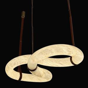 Lampadario Circolare in Marmo Naturale <span class=keywords><strong>per</strong></span> Soggiorno, Design Elegante in Ottone <span class=keywords><strong>per</strong></span> Villa, Hotel, Atrio e Sala Espositiva - Product Image 2