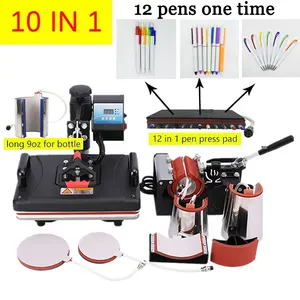 10 In 1 Heat Press Machine,Sublimation Printer/Heat Transfer Machine,Heat Press For Mug/Hat/T shirt/Phone case/bottle