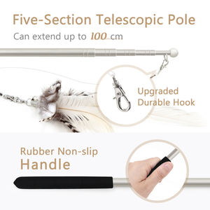 Ensemble de jouets pour chat SONGWAY, série noire, jouets à plumes rétractables, 6 clochettes de remplacement, jouet pour taquiner - Product Image 6