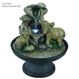 Adapté aux besoins du client D'intérieur polyresin <span class=keywords><strong>éléphants</strong></span> boivent <span class=keywords><strong>de</strong></span> l'eau rocaille cascade fontaines d'eau - Product Image 1