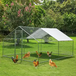 Hot selling metal door chicken run coop 4M X 3M walk in run for rabbit ducks hens animal cages wholesale