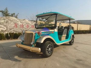 รถยนต์ไฟฟ้าวินเทจสีแดงเบอร์กันดี 8 ที่นั่ง สำหรับเที่ยวชมสถานที่ ได้รับการรับรองมาตรฐาน CE มอเตอร์ 5 กิโลวัตต์ แบตเตอรี่ลิเธียม ไฟ LED - Product Image 6