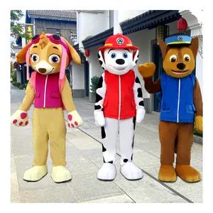 Erwachsene PAWS Dog Patrol Maskottchen Charakter Tier Hund Cosplay Maskottchen Kostüm Hund Cartoon Maskottchen Kostüm Welpe Feuerwehr mann