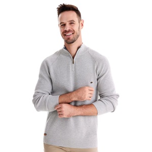 Inverno Hot Sale malhas Moda Mangas Compridas Cor Sólida Gola Alta Casual dos homens meia-zip pulôver camisola - Product Image 1