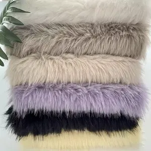 Garment Coat Material Warm Soft Plush Brushed Polyester Furry Long Pile Hair Faux Fur Fabric