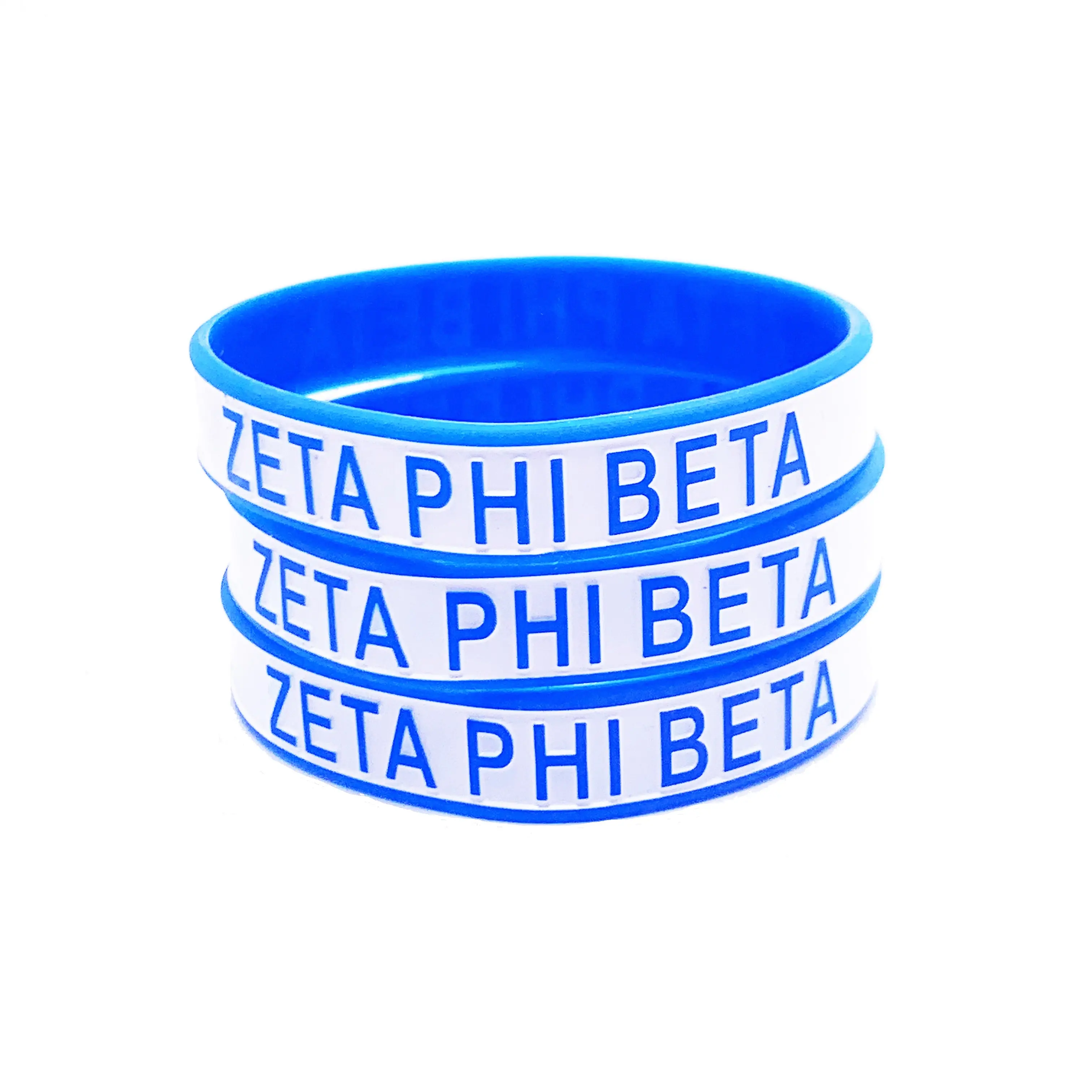 ROYAL BLUE Sorority สายรัดข้อมือ/ZETA PHI BETA สร้อยข้อมือซิลิโคนที่กำหนดเอง