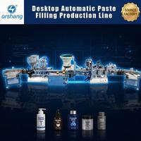 Ligne de production Orshang de machines de remplissage, de bouchage et d'étiquetage automatiques de haute précision pour pâtes, crèmes et liquides, destinée aux usines de cosmétiques et d'aliments