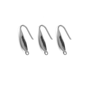 Ganchos para pendientes franceses chapados en oro, con forma de gota, accesorios de joyería para pendientes DIY, estilo coreano, acero color oro, patrón grabado H1038 - Product Image 4